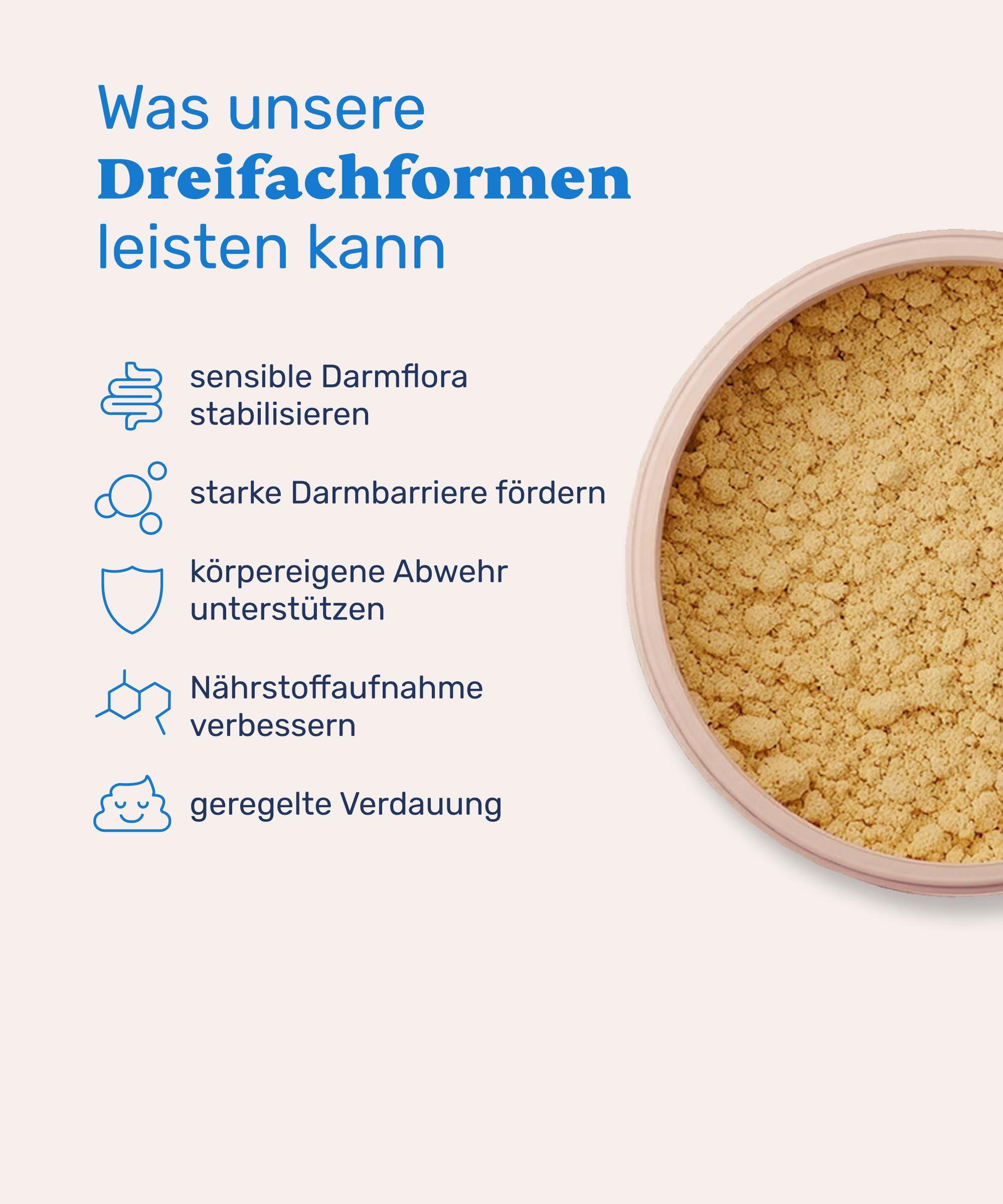mammaly Probiotika Pulver für Hunde - Prä-, Pro- & Postbiotika - Inulin 12%, Flohsamenschalen 16% & Yang Hefe 16% - Darmflora & Verdauung - Hochdosierter Darmkomplex - 90g reichen bis zu 72 Tage