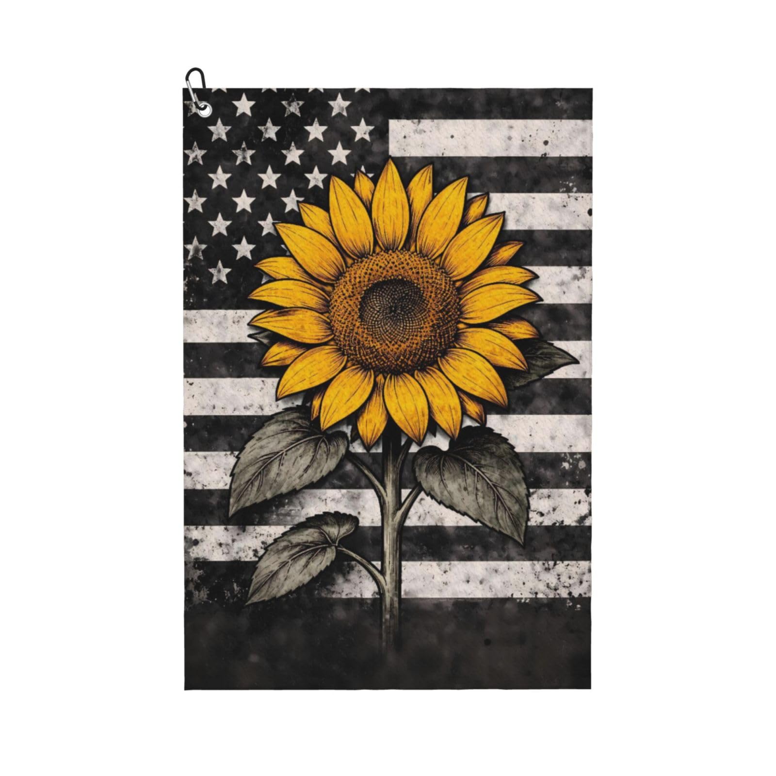 BSDFGSDD Retro American Flag Sunflower Golf Towel 24 x 16 inches