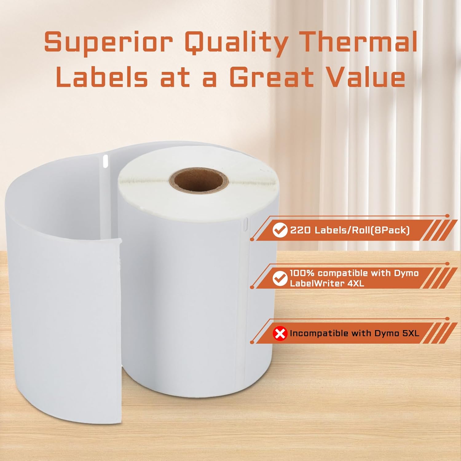 8 Rolls 4XL Labels 4"x6" Direct Thermal Shipping Label Compatible with LabelWriter 4XL 1744907 Thermal Postage Labels, 220 Labels/Roll - Image 6