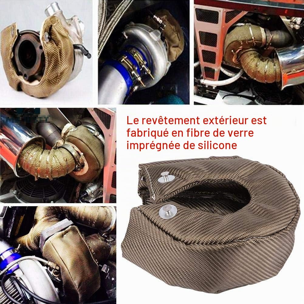 Titane Bouclier Thermique Turbo, Monocouche en Titane Bouclier Thermique Turbo Couverture de Bouclier Thermique pour T3 T25 T28 Gt25 Gt28 Gt30 Gt32 Gt35 Gt37 Ct26