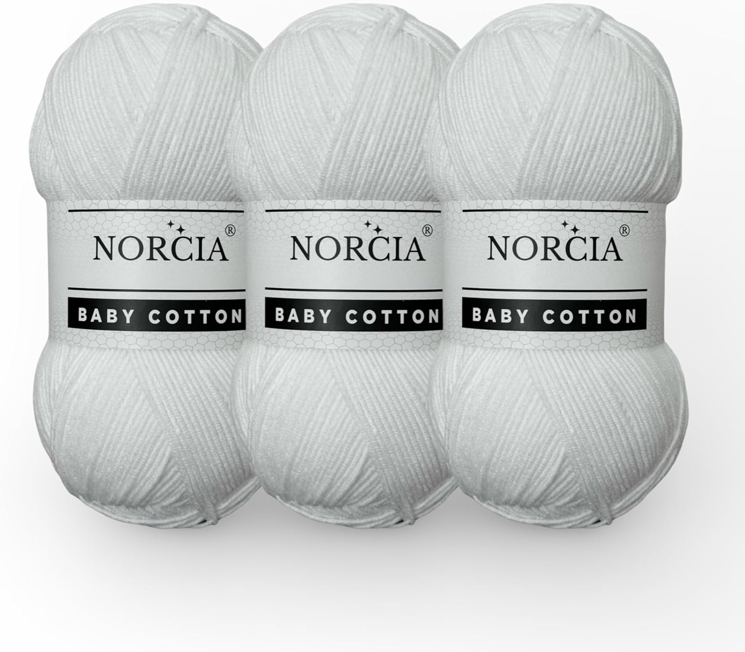 Baby Cotton, 55% Cotton 45% Acrylic Yarn, Fine/Sport (2) for Crochet and Knitting, Soft Amigurumi Yarn, 100 gr (361 yds)