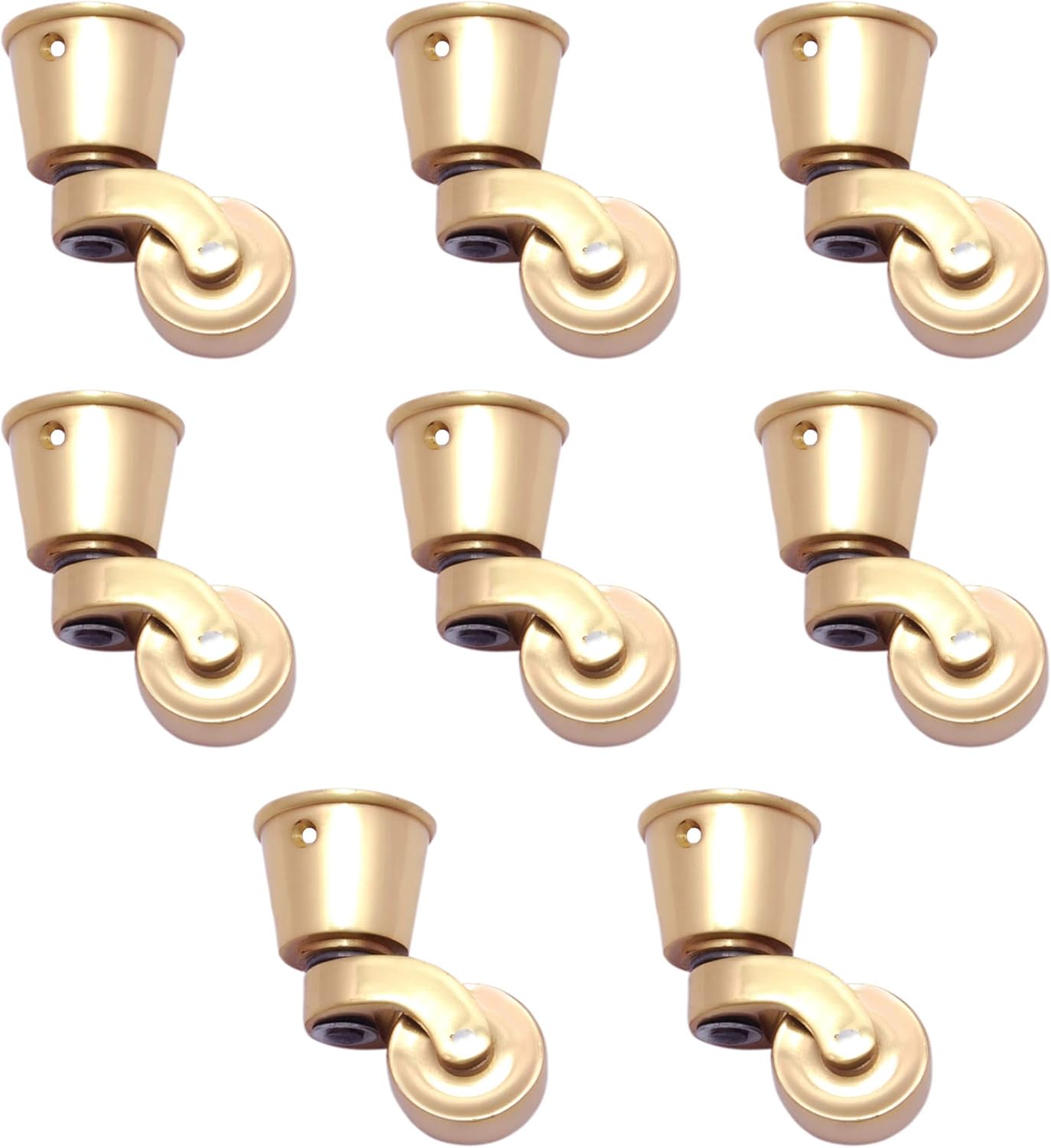 Adonai Hardware Round Brass Casters (Supplied as 2 Pieces per Pack) - Polish Lacquered