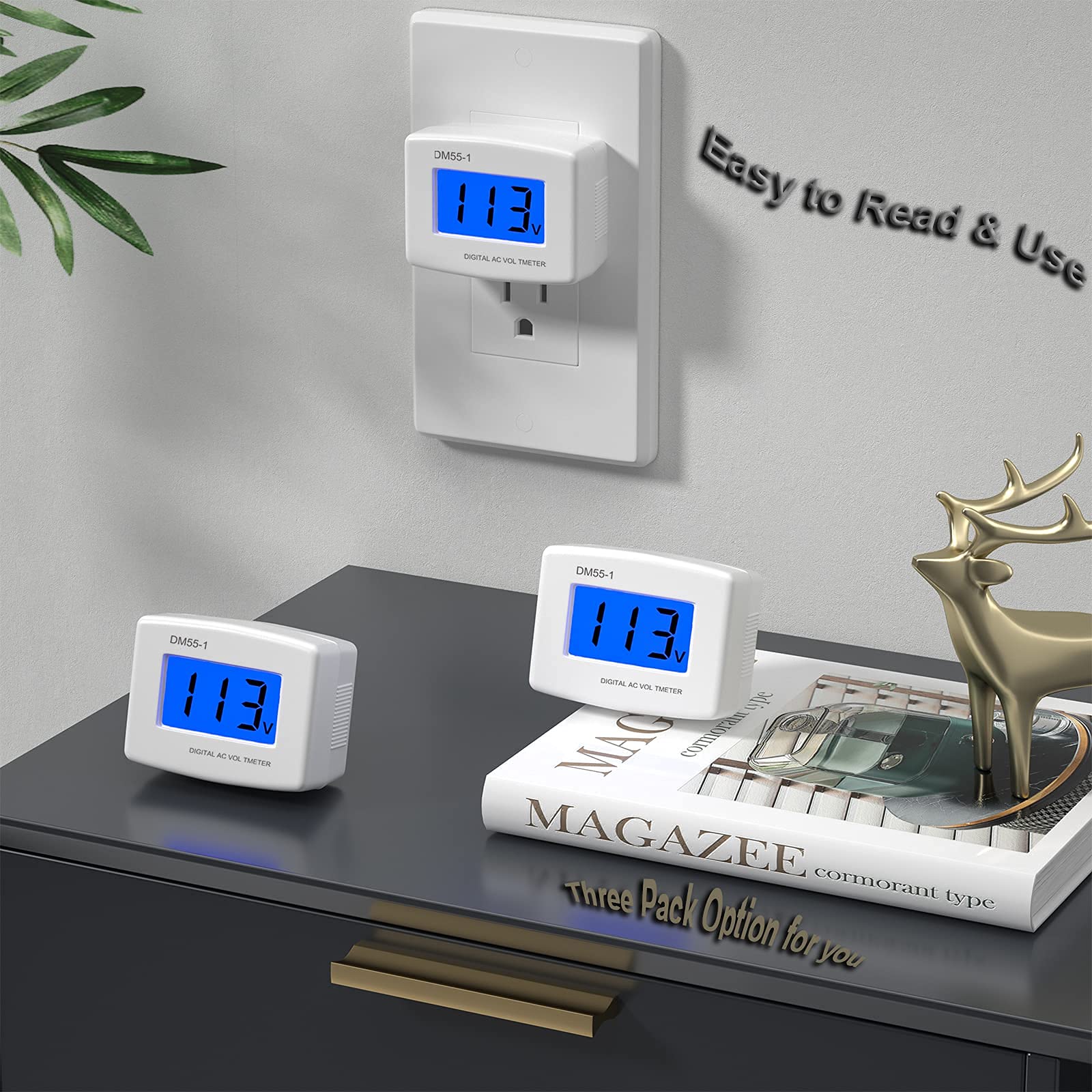 AC LCD Electrical Usage Meters LCD Digital Voltmeter Plug-in - AC 110V-300V Home Voltage Tester With Clear Display LCD 5 Digits Electrical Usage Meters