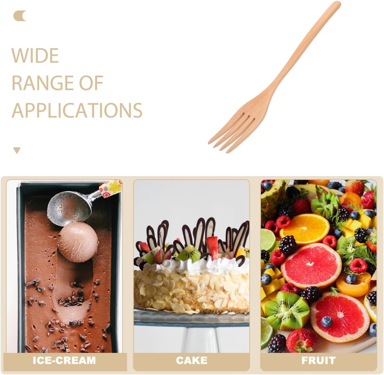 Wooden Forks 22.5cm Wooden Cutlery for Eating Reusable Tasting Fork for Salad, Spaghetti, Grill, Fruit,Noodles Cooking Serving Utensil