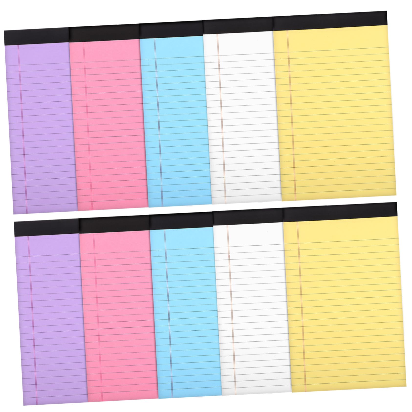 NUOBESTY Lot de 10 Bloc-notes de Bureau A5, 50 Feuilles Chacun, Papier Ligné Pointillés en Haut, Pratique Prise de Notes et L’organisation