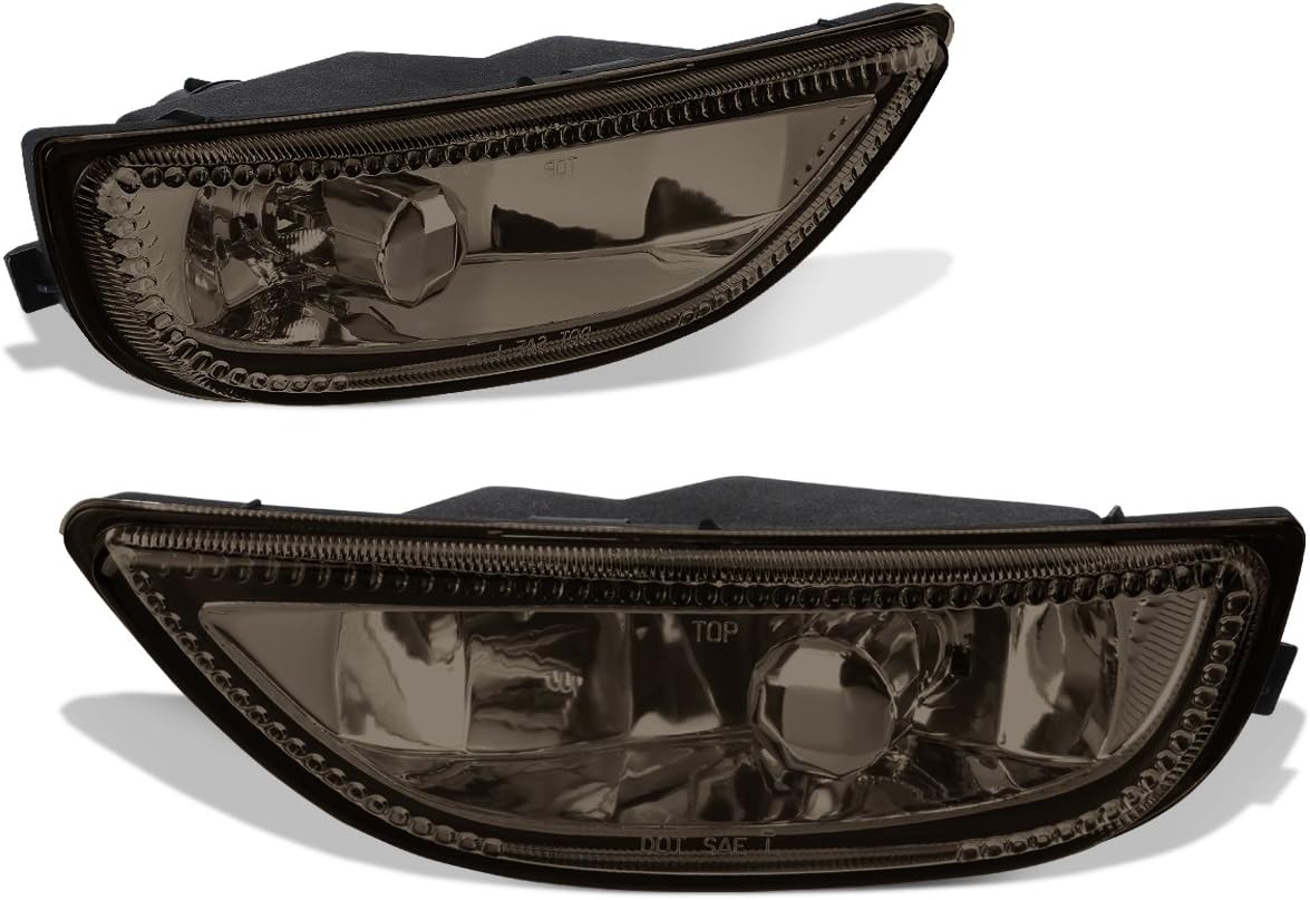 Auto Dynasty Fog Lights Assembly Compatible with 2001 2002 Toyota Corolla Front Bumper Driving Fog Lamps, Driver and Passenger Side, Smoked Lens