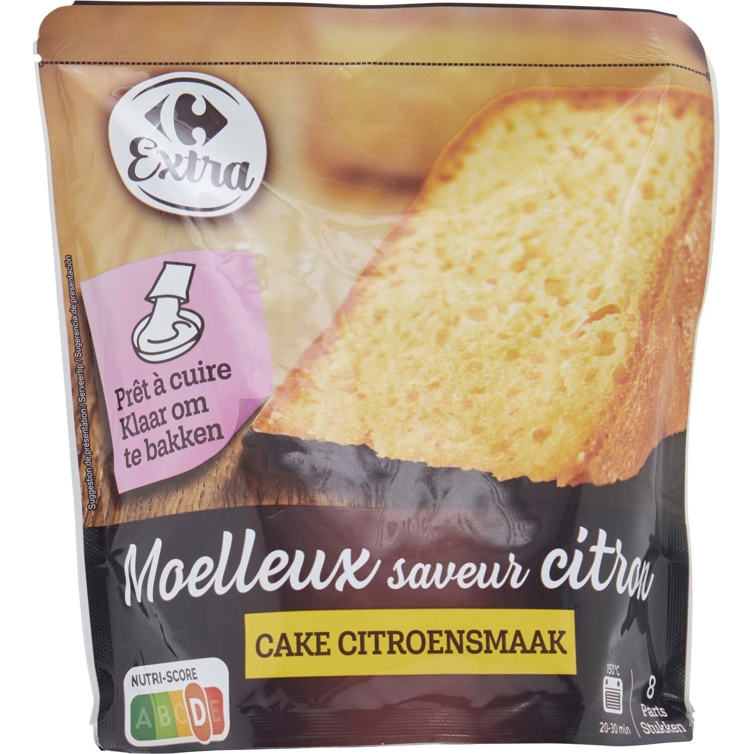 CARREFOUR EXTRA – Préparation Gâteau Moelleux au Citron, Texture Fondante et Saveur Fraîche (Sachet 500g) - Le Lot De 3