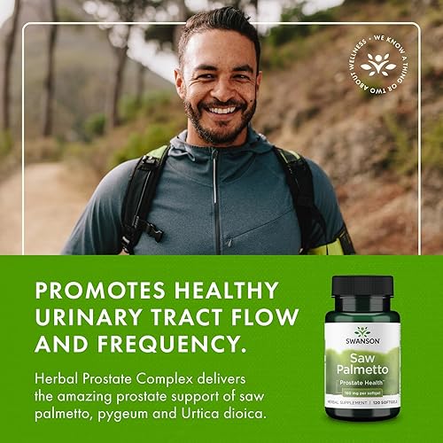 Miniatura 6 de Swanson Saw Palmetto Hombres Próstata Salud Hormona Apoyo Urinario Salud Urinaria 160 Miligramos 120 Sgels