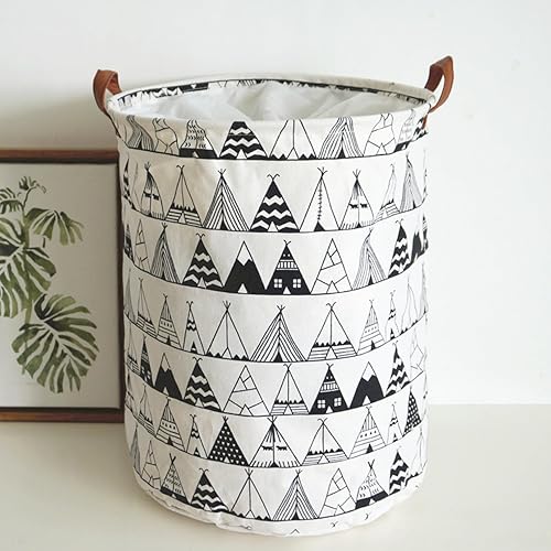 Miniatura 5 de Nictemaw Cesta de almacenamiento grande para lavadora portátil, cesta plegable de lona con revestimiento de polietileno impermeable para niños y