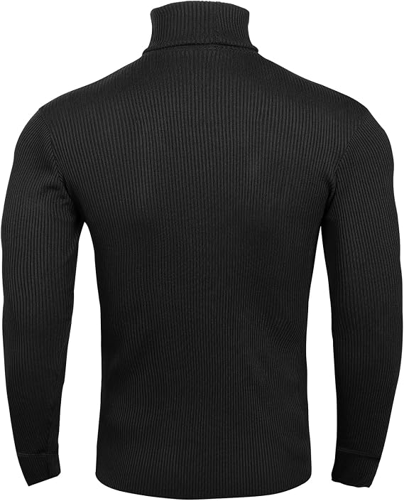 NY Threads Soft Stretch Cotton Blend Ribbed Turtleneck Men Pullover Sweater