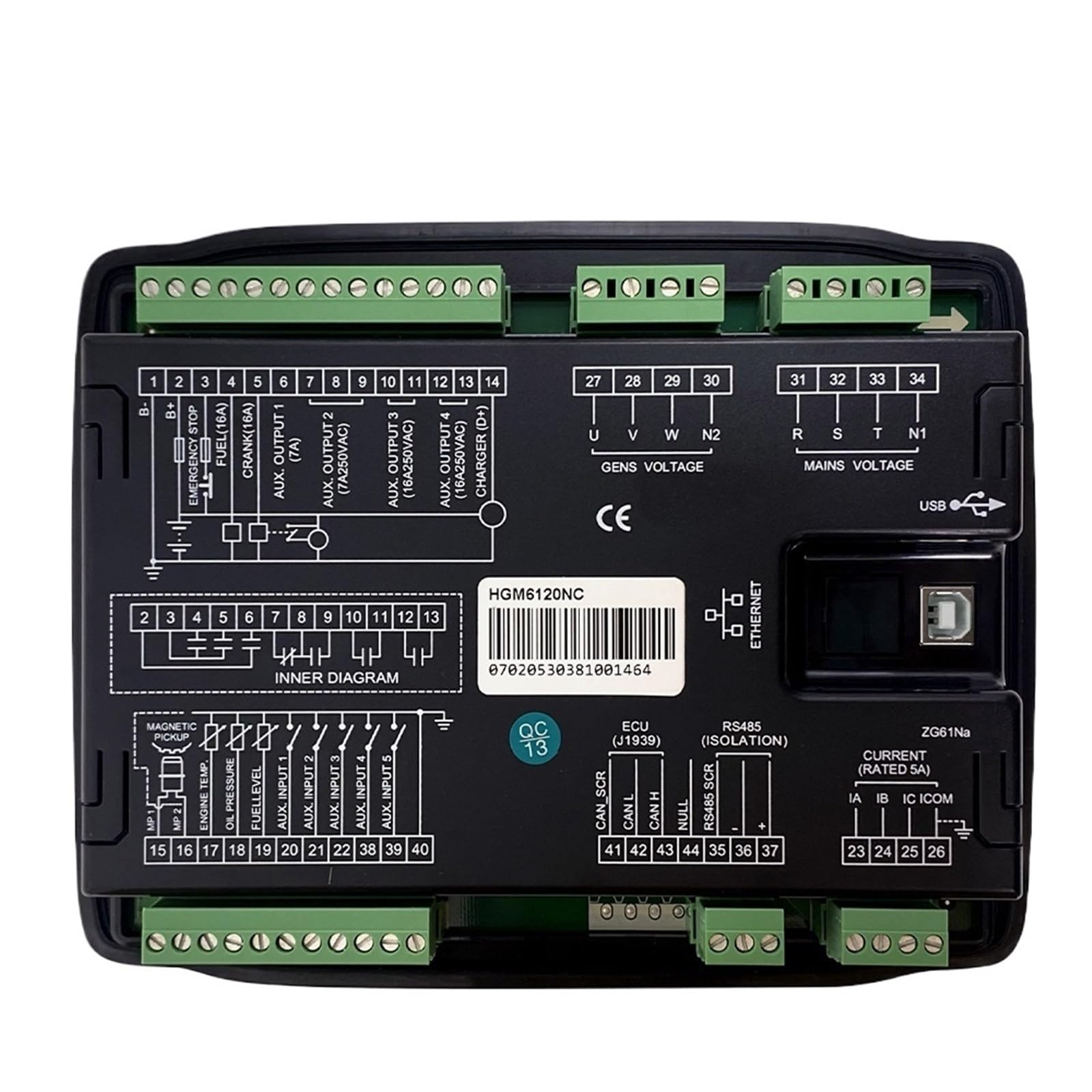 HGM6120NC Regolatore generatore AMF Pannello modulo di controllo avvio arresto automatico Parti generatore con R485(HGM6120NC Original)