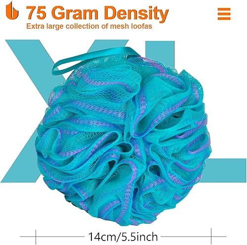 Miniatura 2 de Urbanstrive Esponja de ducha para baño, 2.65 oz, bolas suaves de esponja para ducha para hombres y mujeres, accesorios de baño, 1 paquete, negro