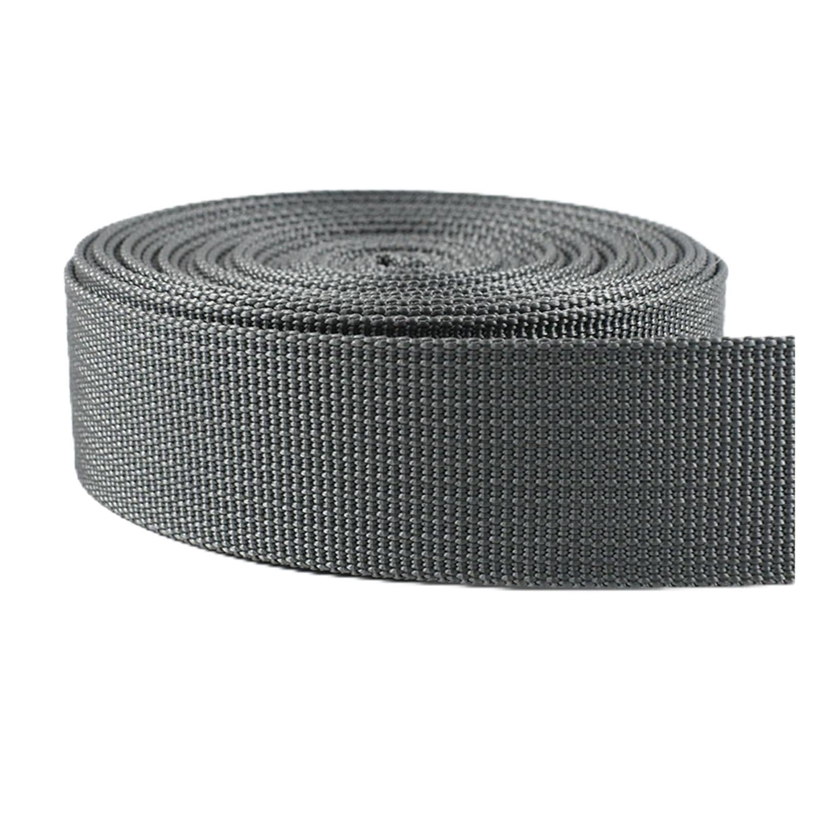 nylonowe taśmy, Taśma parciana nylonowa wielokolorowa o długości 5 metrów 25-50mm do szycia pasów, klamer pasków(Grassgreen,25mm)