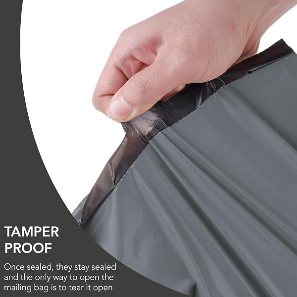 50 Mixed Grey Mailing Poly Postal Self Seal Bags 5 Sizes 10 from Each iSOUL Small to Large Postage Packaging Assorted Mailers Posting Shipping Post Parcels Package Bags (Grey, 5 Size 50) - 2