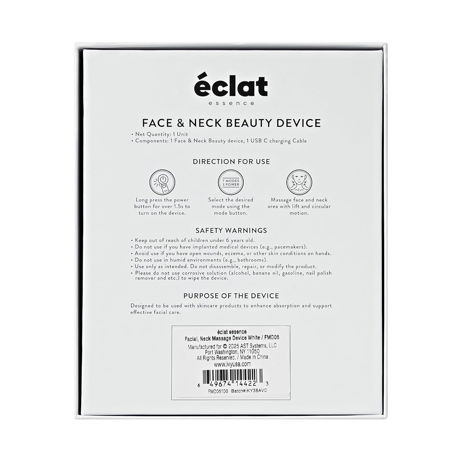 Éclat Facial Massager for Lymphatic Drainage, Face, Neck & Body Tool for Skin Care, Heated Electric Beauty Device for Wrinkles, Fine Lines, Puffy Skin, Lifting, Firming, Sculpting with 7 Light Therapy - Image 9