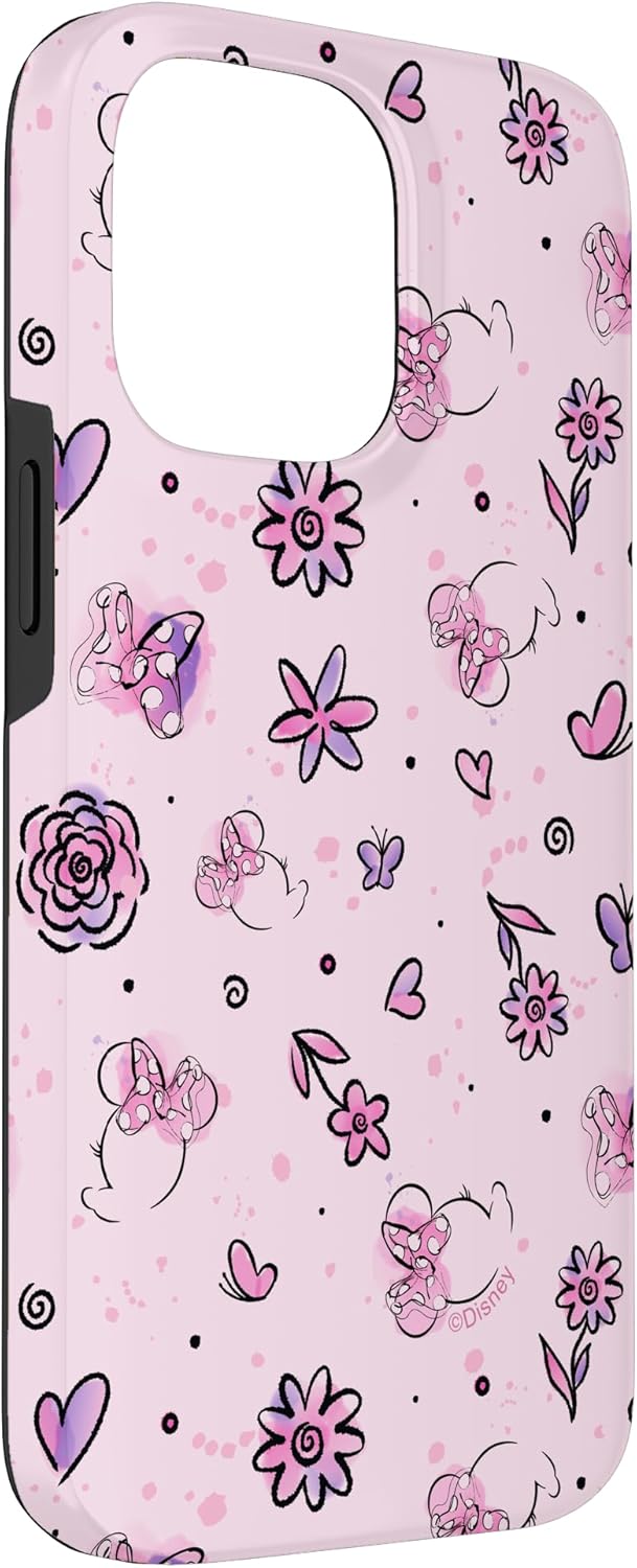 Disney Minnie Mouse Cute Pink Spring Sweetness Pattern Case for iPhone 14 Pro Max