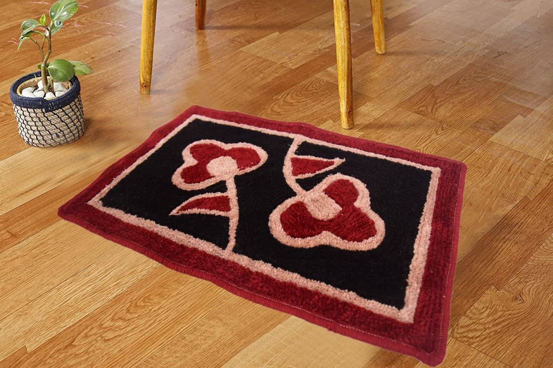 MADWAY Super Soft (40x60cm) Microfibre Bath Mat Super Absorbent Machine Washable/ Mat for Bathroom/ Bedroom/ Kitchen/ Door Mat/ Floor Mat Pack of 1 (Maroon)_ CA6 MA