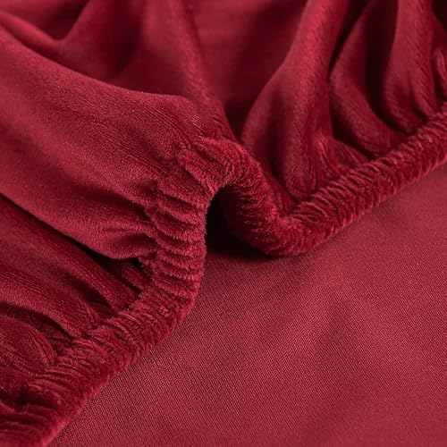 Miniatura 6 de MIFXIN Juego de 2 fundas para silla de alas, de terciopelo, elásticas, con respaldo de ala, funda de cojín, suave, lavable, protector de muebles