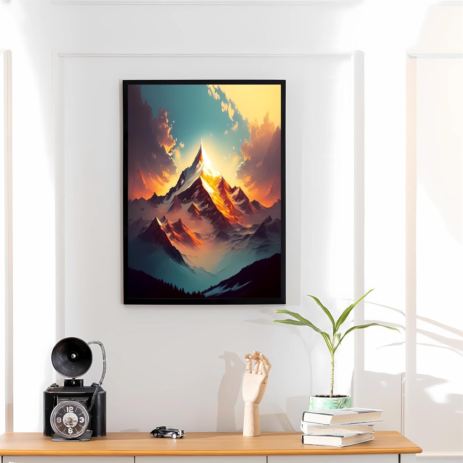 Worihut 5D Mountain Peak Diamond Painting Kits for Adults, DIY Full Round Diamond Painting Decorative for Office Home and Gifts Halloween Interior Decoration 12x18 Inch