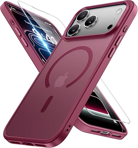 Miniatura 55 de Miracase - Funda magnética para iPhone 13 de 6.1 pulgadas (compatible con MagSafe) (con 2 protectores de pantalla), protección de grado militar