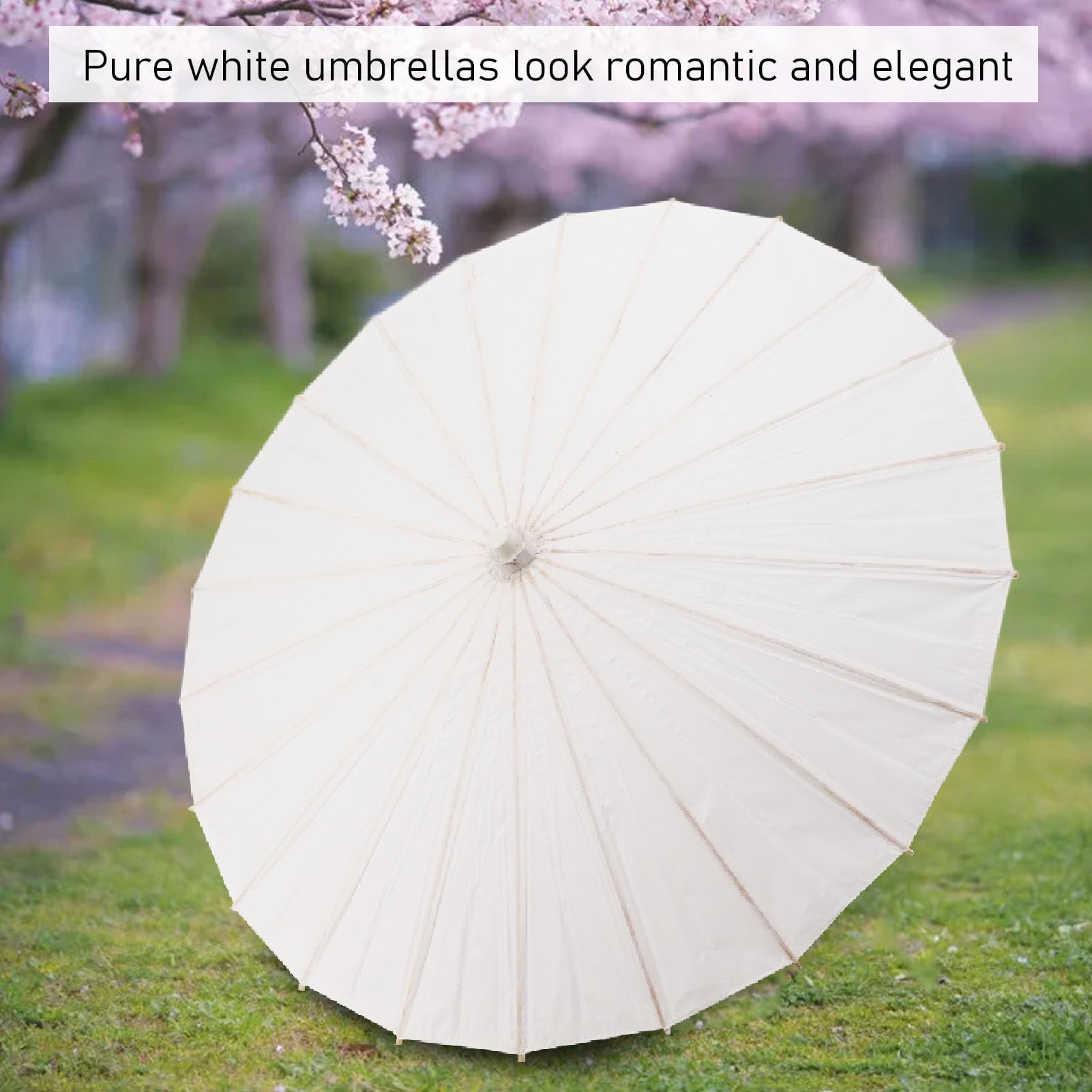 Kleine Papieren Parasolparaplu, Mini Bamboe en Papier Chinese Stijl Wit DIY Papier Schilderij Paraplu voor Baby Shower Feest Bruiloft Decoraties Ambachtelijke Foto Rekwisieten