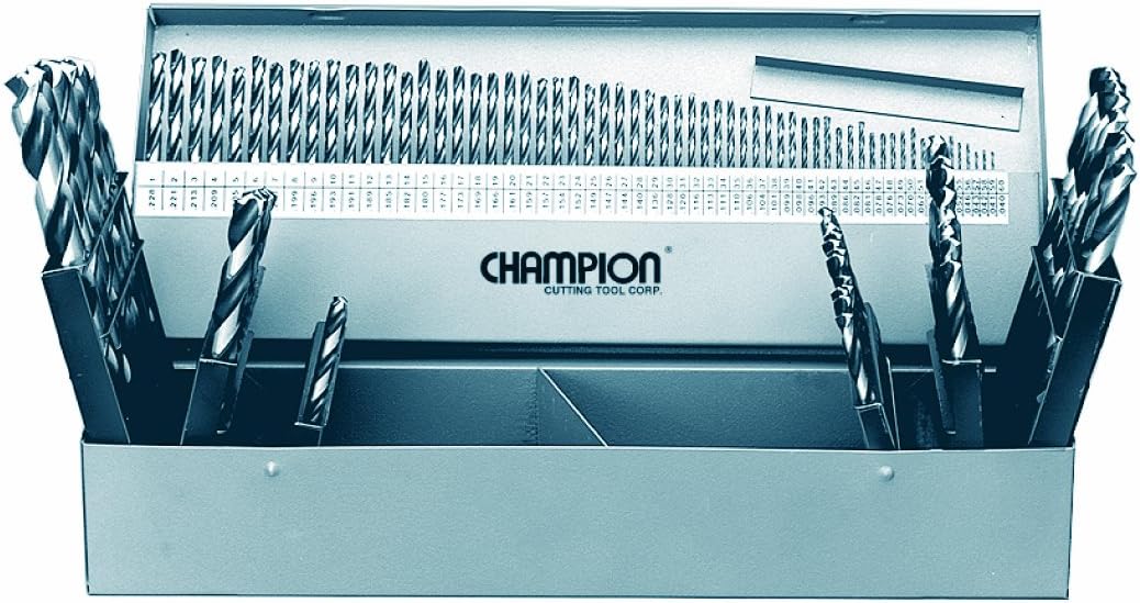 Champion Cutting Tool SS-150CO 705C Cobalt HD Jobber 135 Degree Split Point Twist Drill Set, 115-Piece