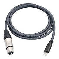 Vista 8 de Cable de micrófono XLR hembra de 3.3 pies a USB C, USB C a XLR para micrófono dinámico iPhone 15, iPad, portátil, tableta