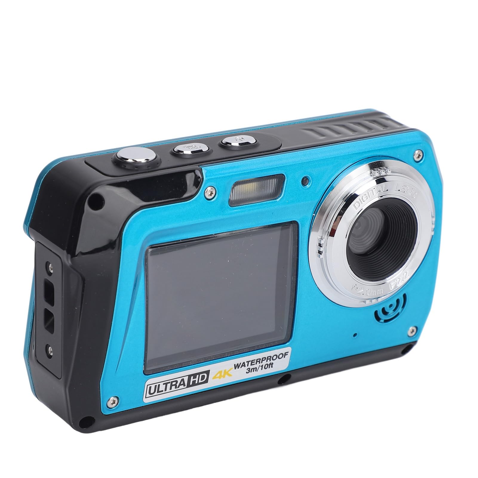 Camera Sous Marine Appareil Photo étanche 10 Pieds - Double écran 4K 56MP - Zoom 18x - Parfait Plongée Et Sports Nautiques Double écran IPS 3 Pouces