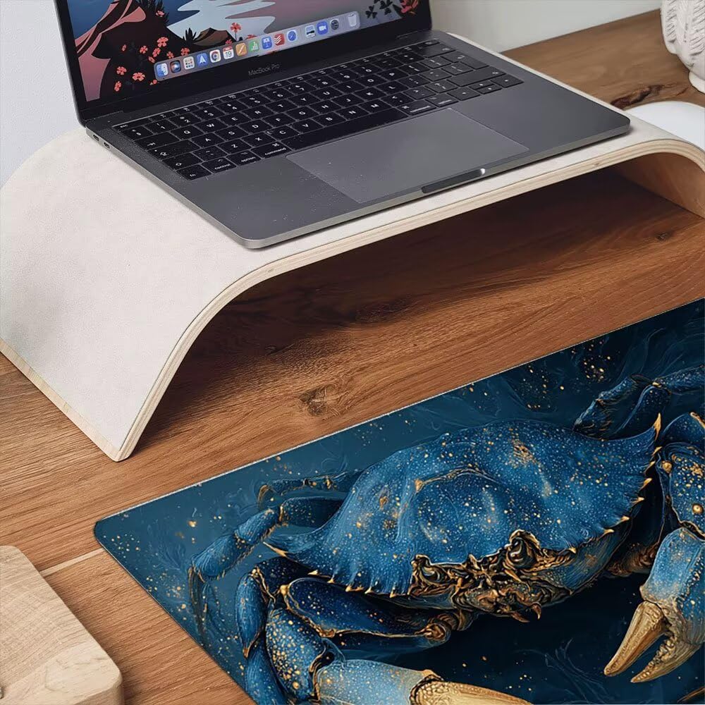 Duża podkładka pod mysz do gier XXL 1200 x 600 x 3 mm z zszytymi krawędziami, trwała antypoślizgowa podstawa z naturalnej gumy, mata na klawiaturę, gry, dom, biuro, astrologiczny znak raka xR6-414