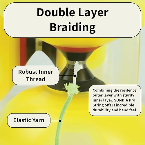 SUNDIA Pro String - Cuerda Diábolo profesional, trenzado de doble capa para rotaciones suaves, segura y duradera, alto rendimiento, principiantes a