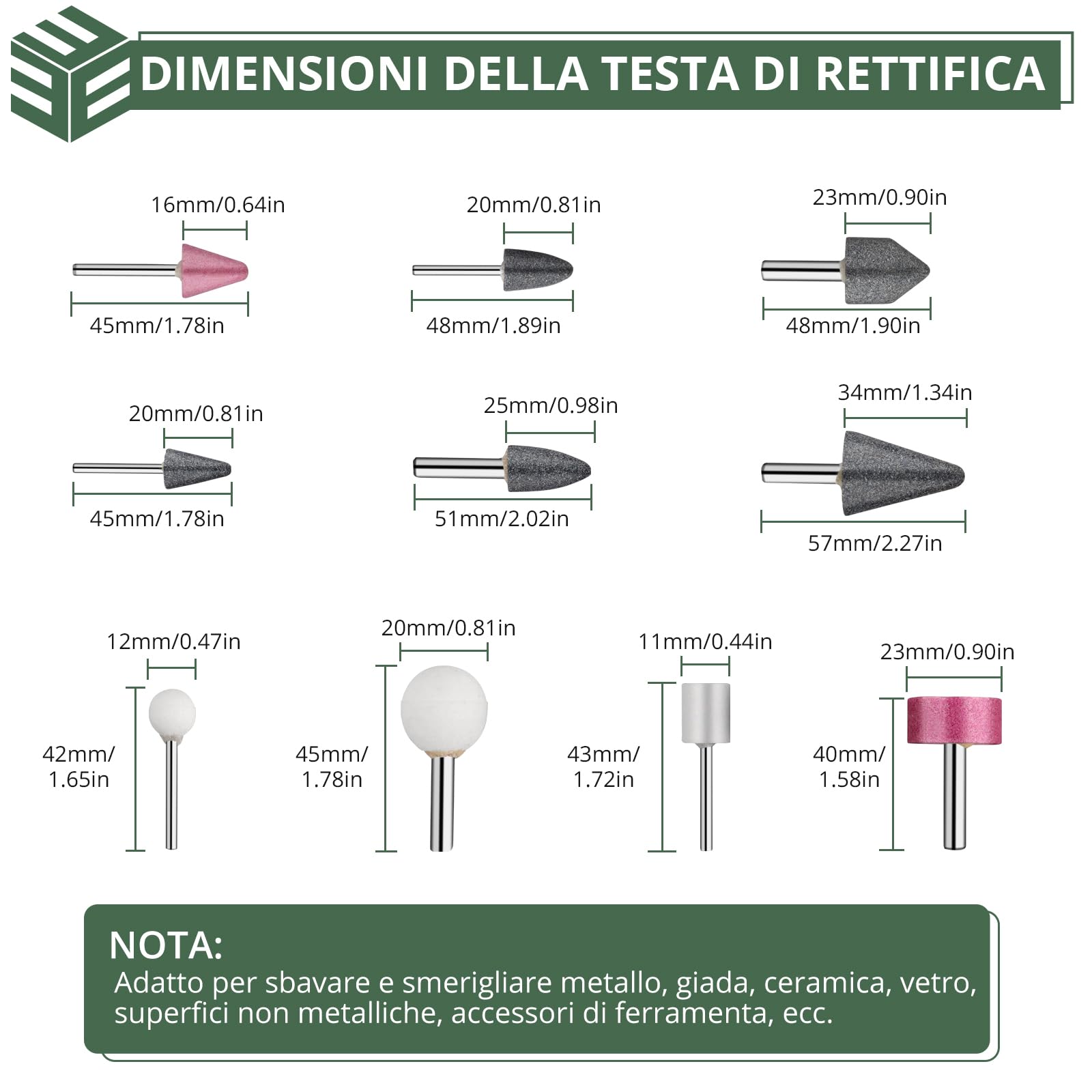 EYPINS Smerigliatrice Pneumatica Diritta,25000 rpm,Smerigliatrice Pneumatica Angolare Compressa con 1/4 "e 3/8" Mandrini,Adatta per Lucidatura,Sbavatura