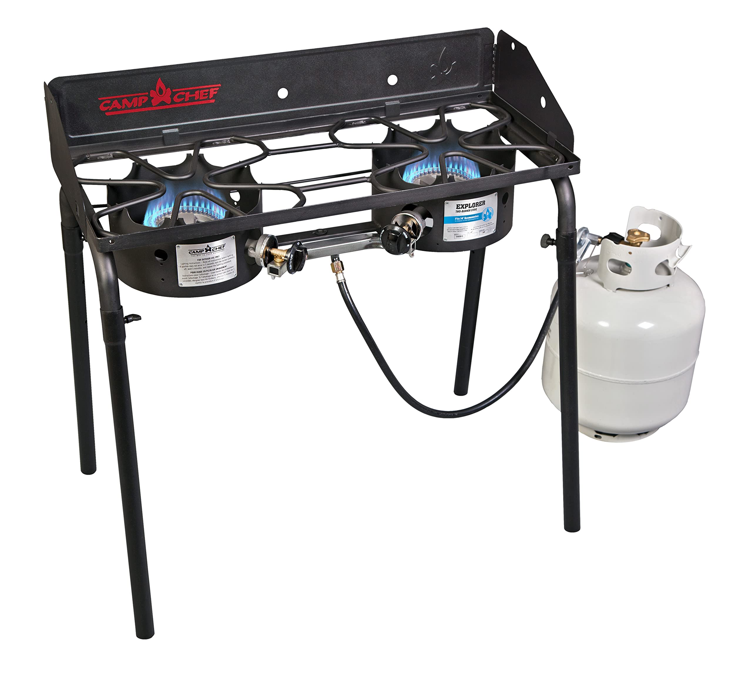 Camp Chef Explorer, Two Burner Stove, Two 30,000 BTU's castaluminum
