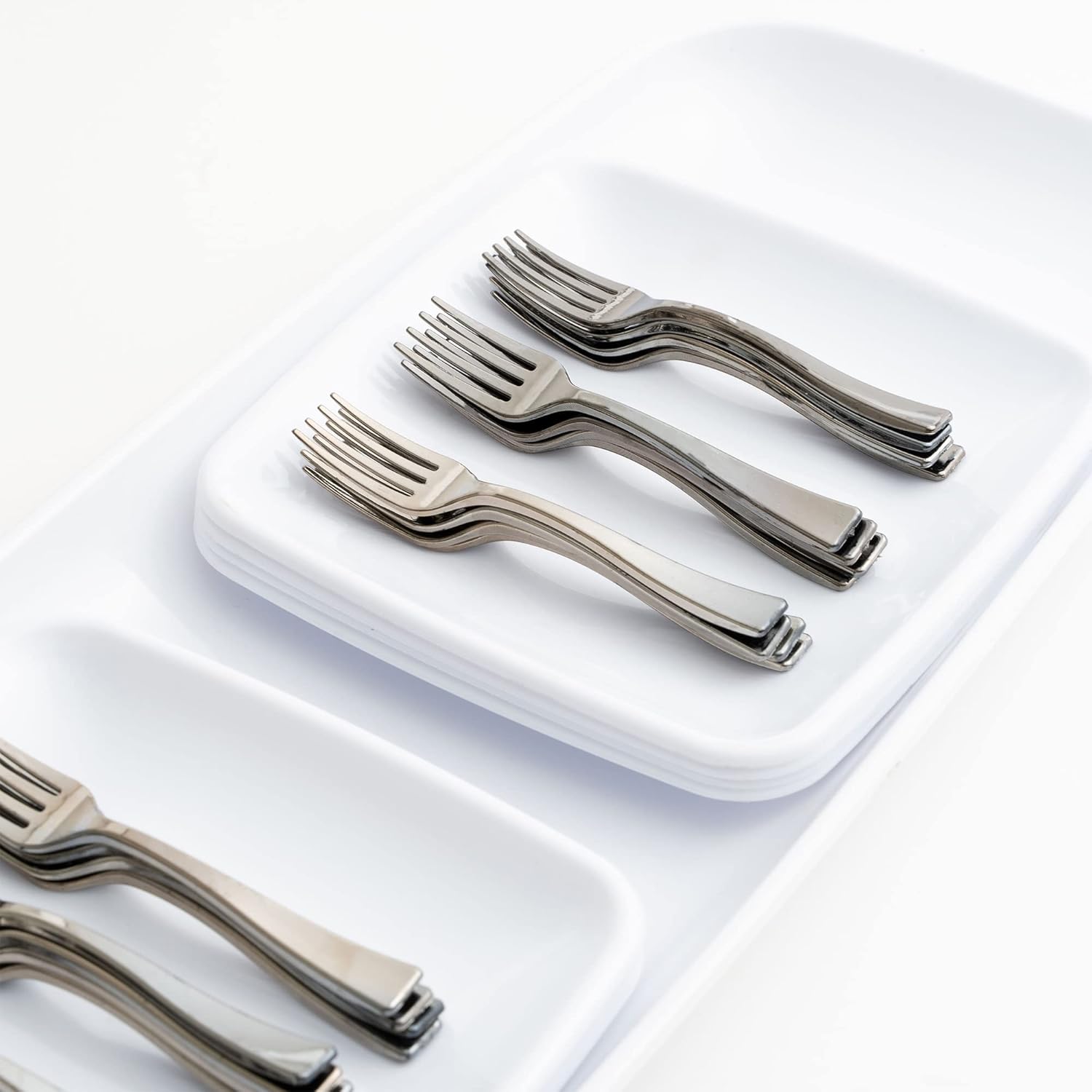 Premium Plastic Mini Appetizer & Dessert Entertaining Set – for Entertaining, Weddings, Parties & Events – 66 Piece Sets – 2 Pack