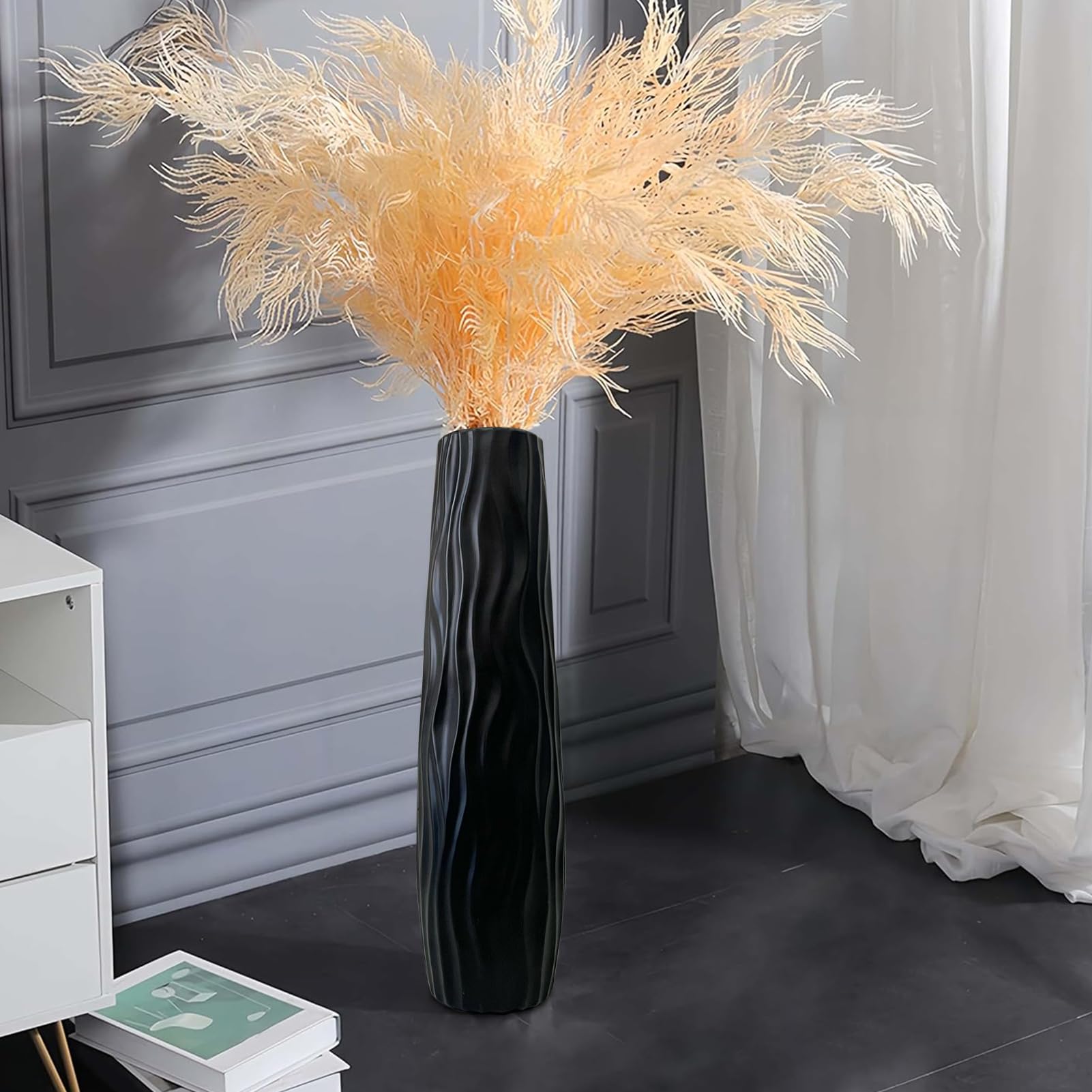 Jarrones Decorativos Para El Suelo Decoración Con Relieve Tridimensional Y | Jarrón Para Flores Para La Sala De Estar, La Cocina, El Dormitorio, El Comedor, La Entrada, Bodas, , La Oficina