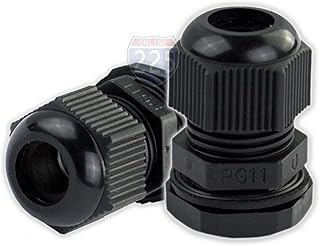10 PCS PG11 Waterproof Adjustable Black Nylon Cable Gland Connector 5-10mm with Lock-Nut and Gasket