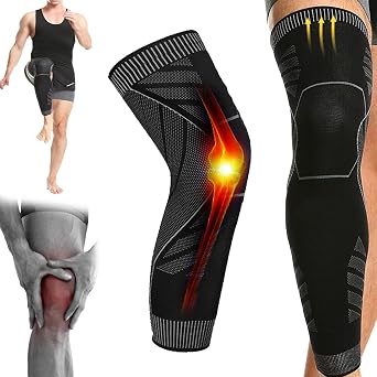 Full Leg Compression - Knee Compression Sleeves, Compression Sleeves V2 For Knees And Legs, Anti Sliping Long Knee Support, Say Goodbye to Arthritis & Edema 1pcs, M
