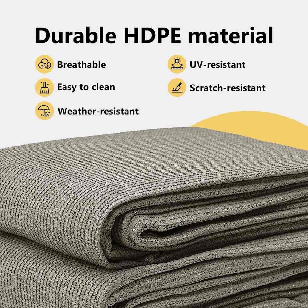 vidaXL Tapis de tente Gris clair 800 x 400 cm Polyéthylène, Tapis de camping, moderne, léger, pliable, résistant aux UV, facile à nettoyer, pour l'été en plein air