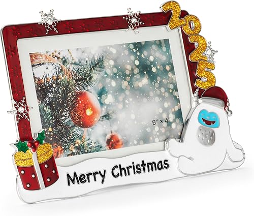 Miniatura 2 de Marco de Fotos Navideño 4x6 - Marco de Fotos 2025 de Metal con Vidrio de Alta Definición, Decoración del Hogar, Regalos de Navidad, Adornos
