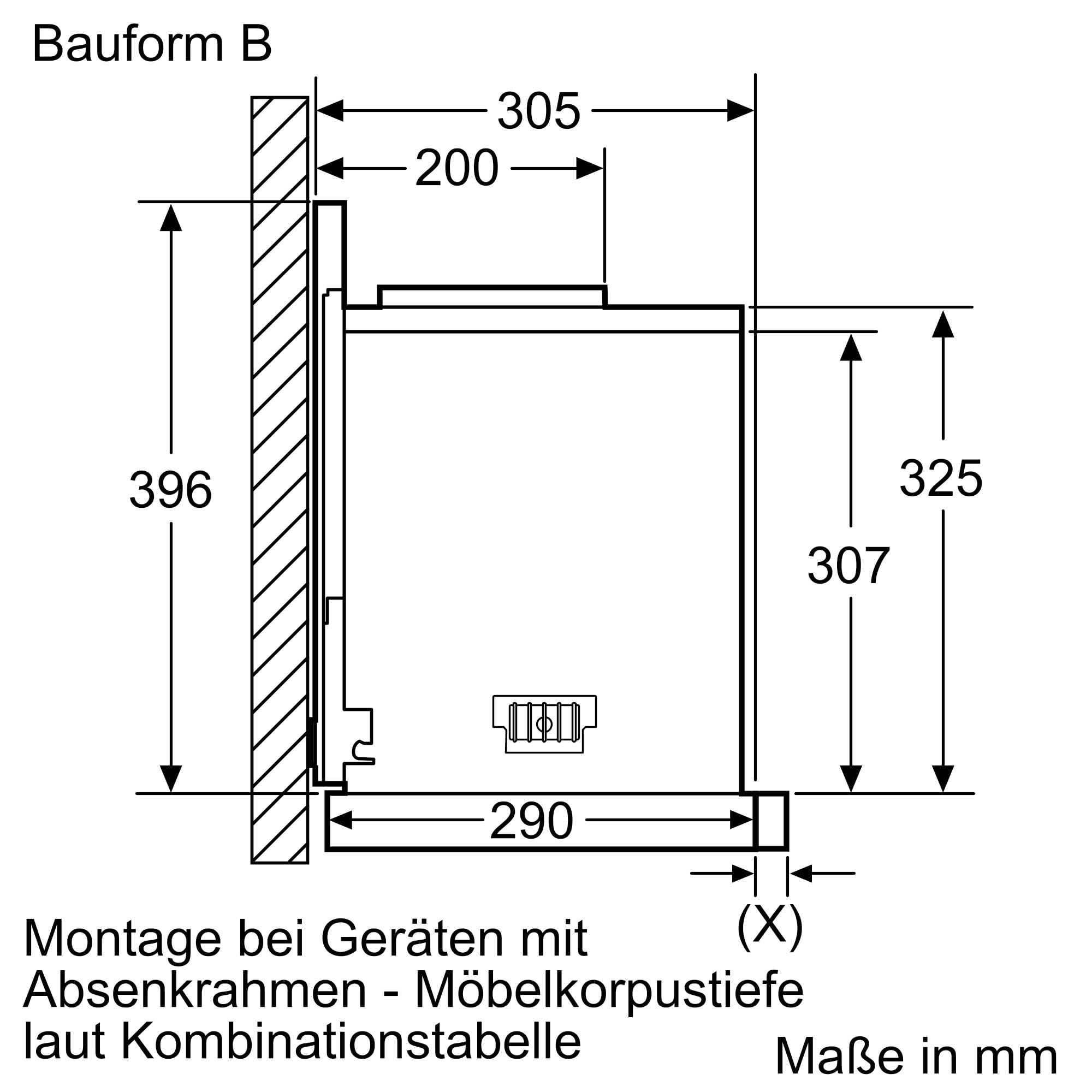 NEFF Z54TL90X1, Zubehör für Dunstabzüge, Absenkrahmen, 83 cm, kombinierbar mit Flachschirmhauben, Made in Germany