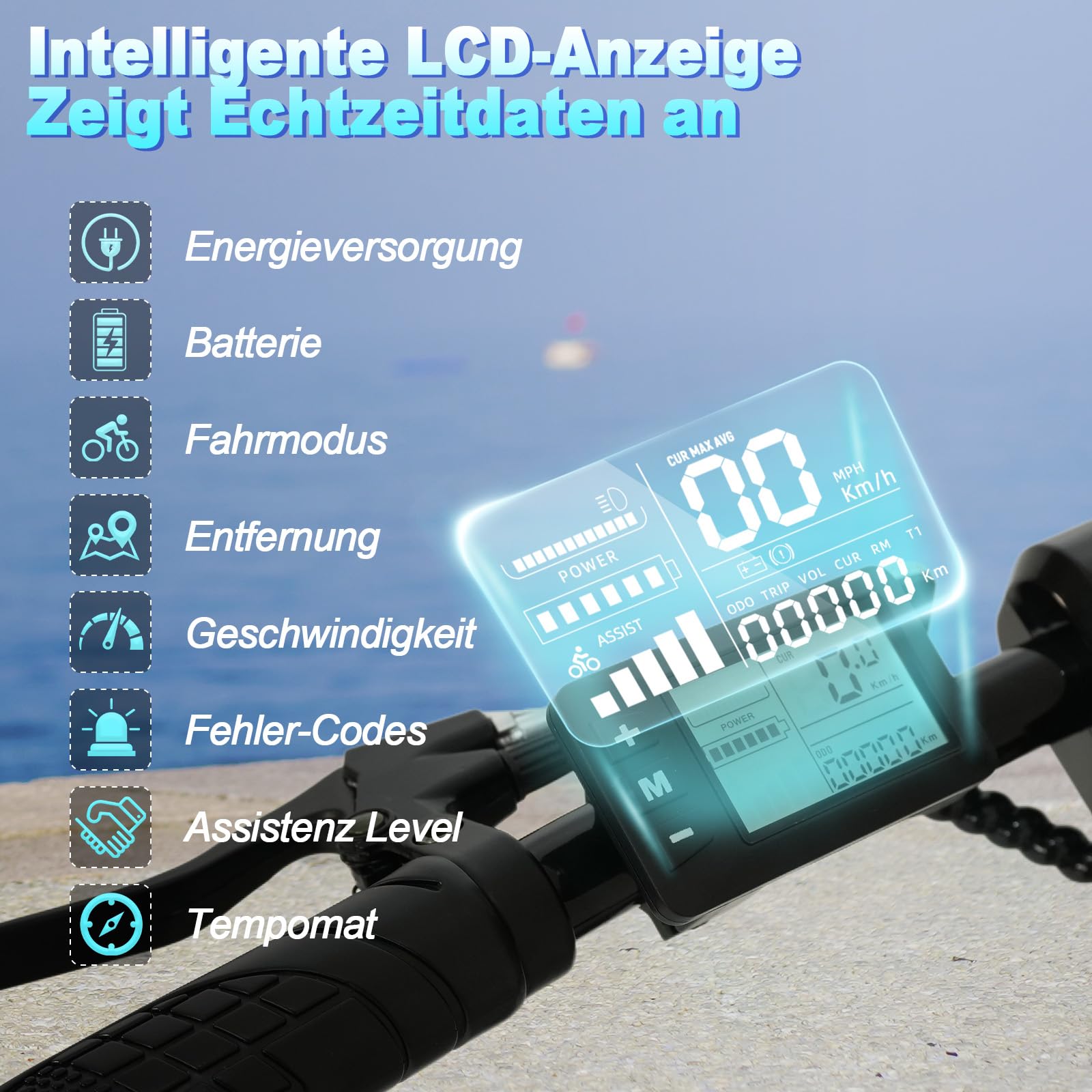 Vélo électrique, E Bike pour Adolescents et Adultes - Portable - pour Les trajets urbains - Max. 25km/h - Moteur 250W - autonomie 30-45km - 3 Modes de Conduite - Freins à Disque - écran LCD.