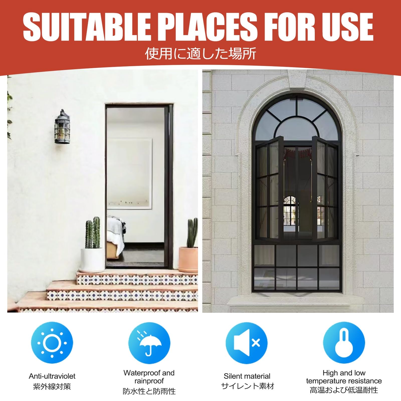 Copertura impermeabile per portico per ingresso e patio, 65 x 400 cm, con sistema di grondaia per drenaggio rapido e riparo da giardino