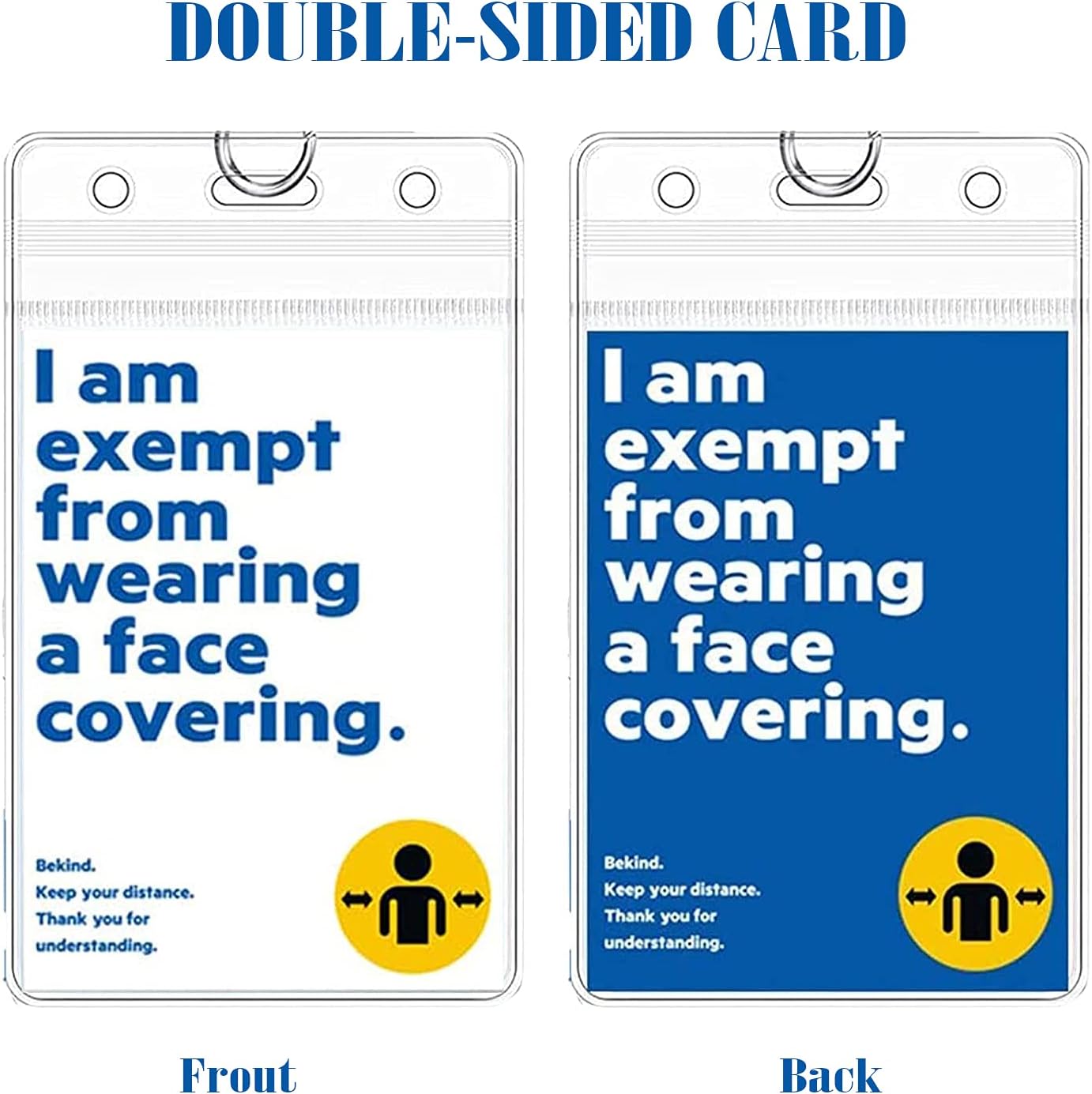 3 Pack Exemption Card with Lanyards, Health Exemption Card, Exemption