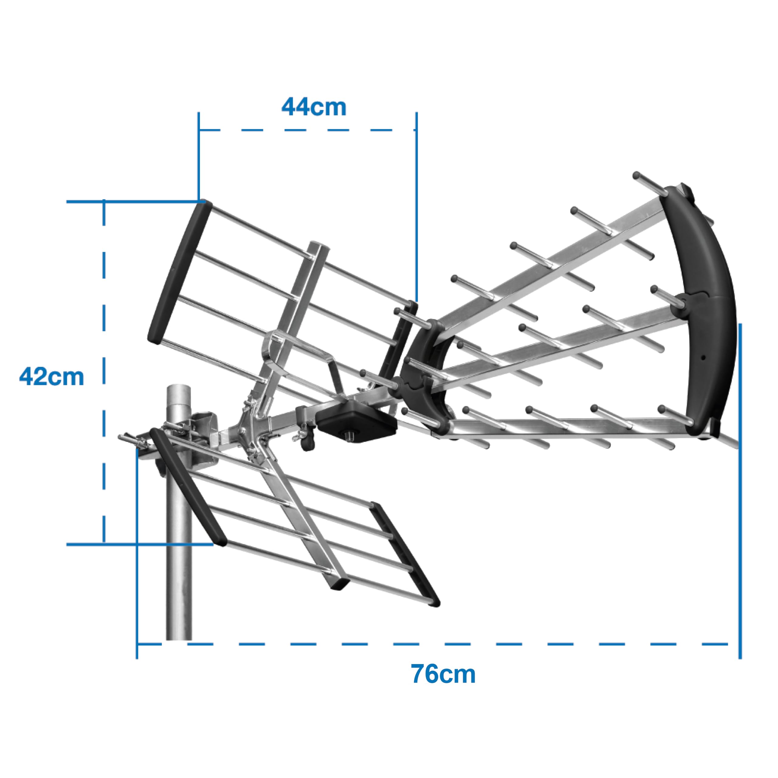 Metronic Pack Antenne TV extérieure UHF 13 éléments + Câble coaxial TV/Sat prêt à connecter – Réception TNT HD, Installation extérieure, Solution complète de raccordement