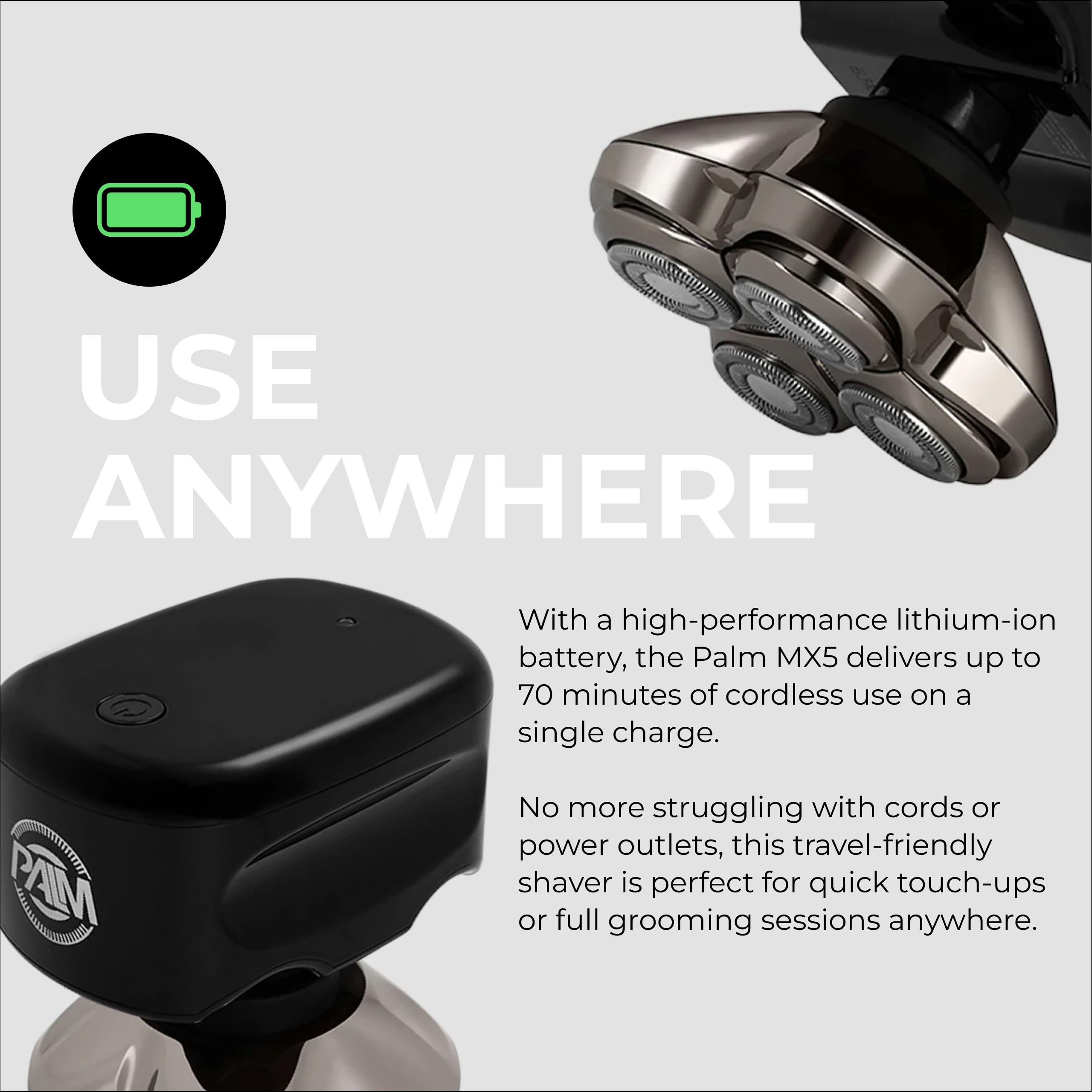 Skull Shaver Palm Pro MX5 Face and Head Shaver - Cordless