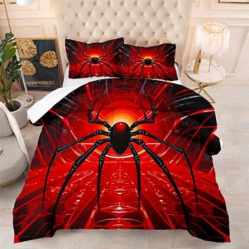Comforter Set Queen Size Cool Black Spider Comforter Set Girls Boys Kids Comforter Bedding Set Queen Size