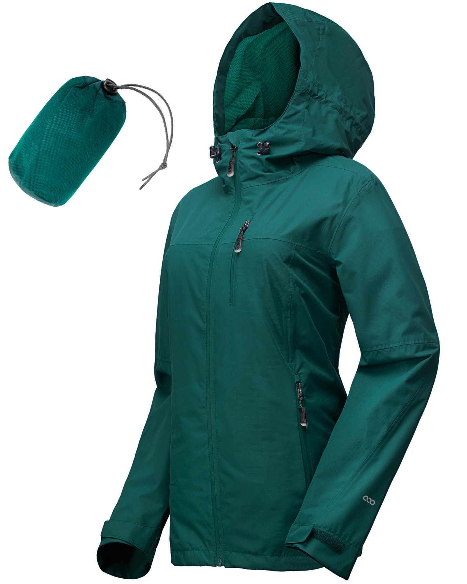 33,000ft Packable Rain Jacket Women Lightweight Waterproof Raincoat with Hood Cycling Bike Jacket Windbreaker