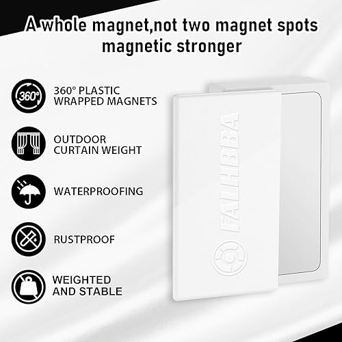 Miniatura 2 de 24 piezas de pesas para cortinas para exteriores, envueltas en plástico, impermeables, para patio, pérgola, cabaña, glorieta, pesos magnéticos para