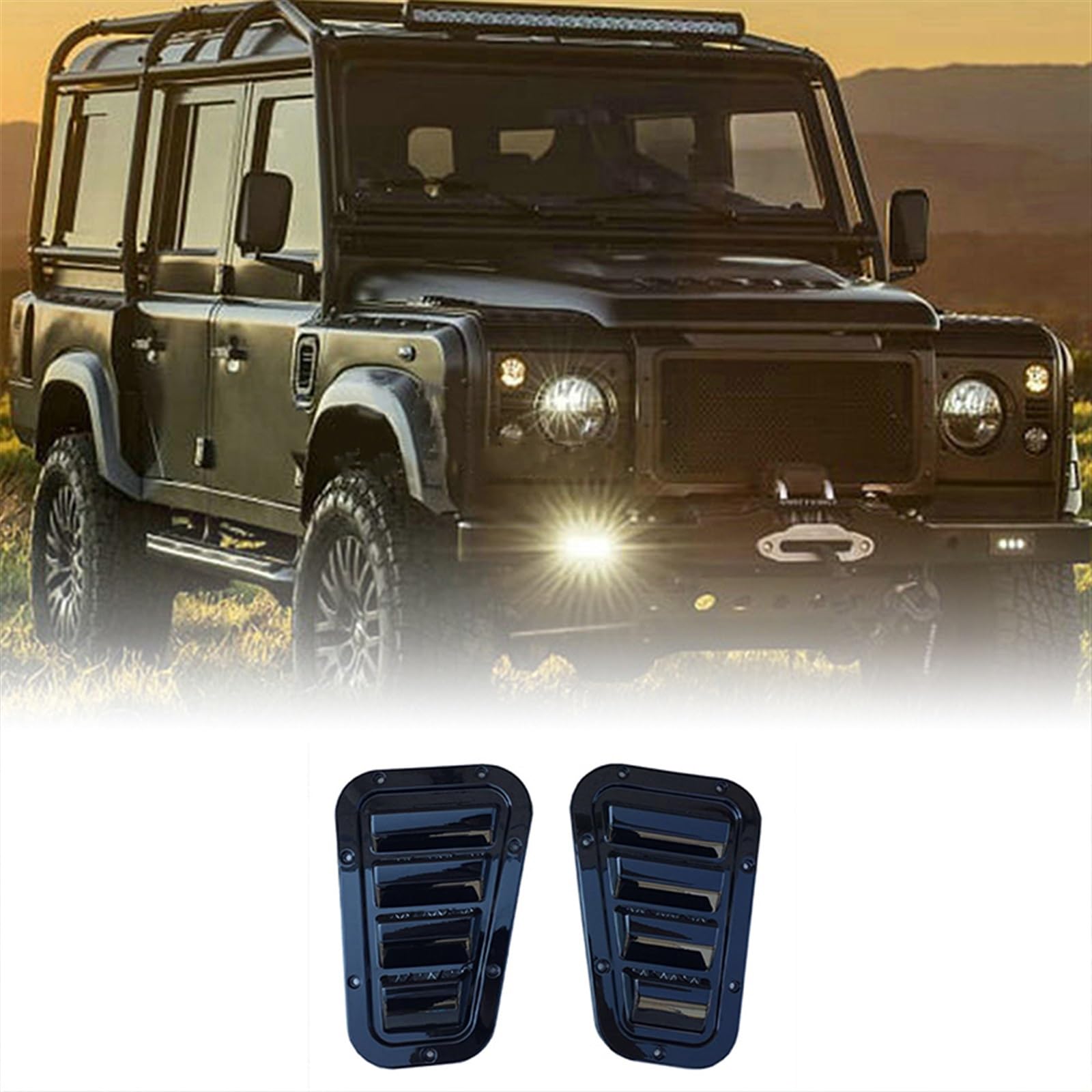 Parafanghi per auto Per Land per Rover Defender 04-2019 Anteriore per cofano motore Copertura di ventilazione Presa d'aria per Vent Trim ST Accessori per auto