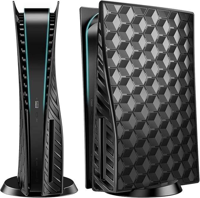 Coque PS5 Ventilée Noire – Avec Filtre Anti-poussière, Protection Rigide