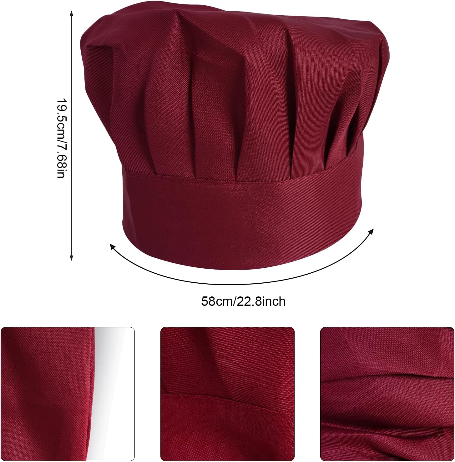 4 Pcs Hibachi Chef Costume Accessories - Hibachi Chef Hat with Adjustable Hachimaki Headband Tie Apron Set, Teppanyaki Tall Chef Cap Hibachi Chef Outfit for Halloween Dress Up, Black